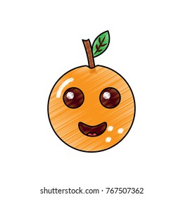 kawaii cartoon orange fruit funny character