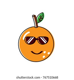 Kawaii Cartoon Orange Fruit Funny Character Stock Vector (Royalty Free ...