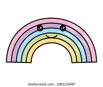 kawaii cartoon rainbow fantasy image