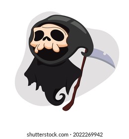 Kawaii cartoon of a skull ripper Halloween