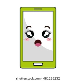 kawaii cartoon smartphone