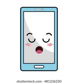 kawaii cartoon smartphone