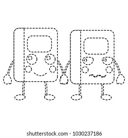 kawaii cartoon two school notebook character