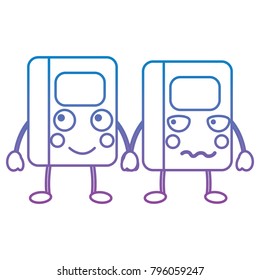 kawaii cartoon two school notebook character
