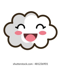 kawaii cartoon white cloud