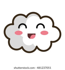 kawaii cartoon white cloud