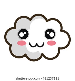 kawaii cartoon white cloud