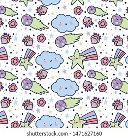 Kawaii cartoons background design vector illustration