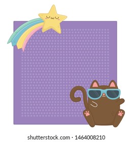 Kawaii of cat cartoon design