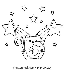Kawaii of cat cartoon design