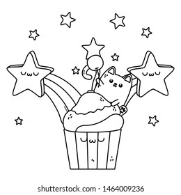 Kawaii of cat cartoon design