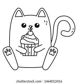 Kawaii of cat cartoon design