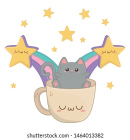 Kawaii of cat cartoon design