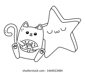 Kawaii of cat cartoon design