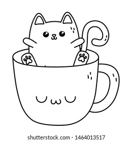 Kawaii of cat cartoon design