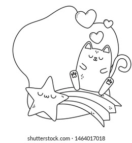 Kawaii of cat cartoon design