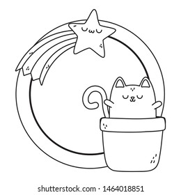 Kawaii of cat cartoon design