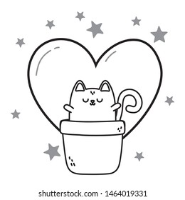 Kawaii of cat cartoon design