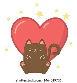 Kawaii of cat cartoon design