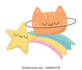 Kawaii of cat cartoon design