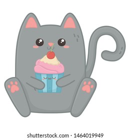 Kawaii of cat cartoon design