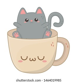 Kawaii of cat cartoon design