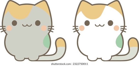 Kawaii cat flat Icon vector. Cute cat-flat illustration. Cute Kawaii cat flat illustration, Art, Icons, and Graphics.