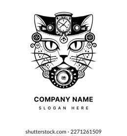 Kawaii Cat logo is a charmingly cute design illustration