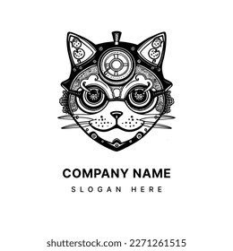 Kawaii Cat logo is a charmingly cute design illustration