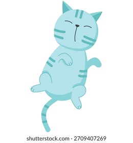 Icono animal del carácter del Vector durmiente del gato de Kawaii