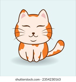 kawaii cat vector design suitable for t-shirt, logo, mug, sticker, etc.  Eps 10