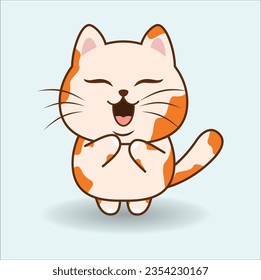 kawaii cat vector design suitable for t-shirt, logo, mug, sticker, etc.  Eps 10