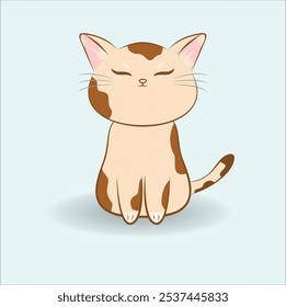 kawaii cat vector design suitable for t-shirt, logo, mug, sticker, etc.  Eps 10