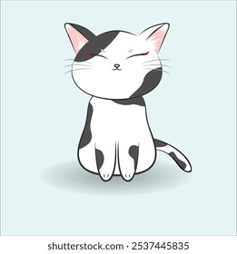 kawaii cat vector design suitable for t-shirt, logo, mug, sticker, etc.  Eps 10