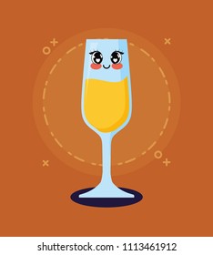 kawaii champagne glass