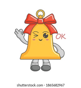Kawaii character of Bell ok finger
