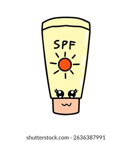 Kawaii character sunscreen, mirror, element