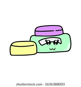 Kawaii character sunscreen, mirror, element