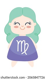 kawaii character of virgo zodiac symbol