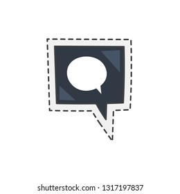 Kawaii chat notification. Cute hand drawn colored vector illustration.
