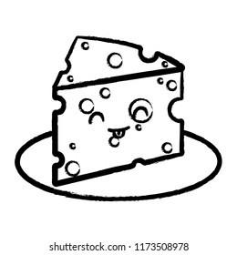 kawaii cheese icon
