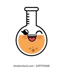 kawaii chemical flask icon