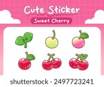 Kawaii cherry fruit cute sticker collection