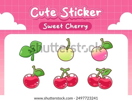Kawaii cherry fruit cute sticker collection