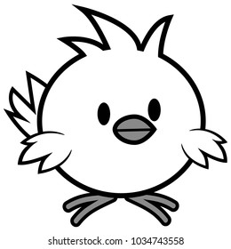 Kawaii Chick Illustration - A vector cartoon illustration of a cute Kawaii Chick.