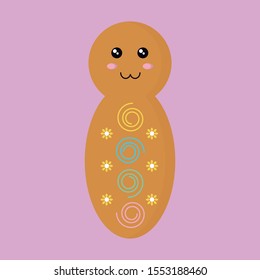 Kawaii child shaped bread vector illustration