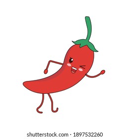 Kawaii Chili Cute vector design