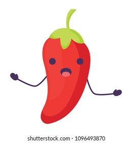 Kawaii chili icon 