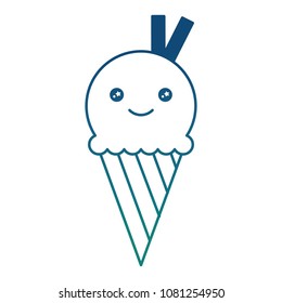 kawaii chocolate ice cream cartoon character