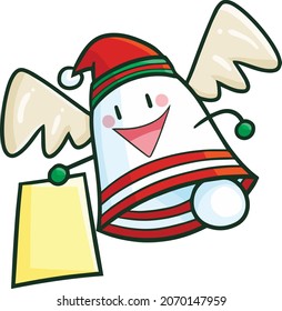 Kawaii christmas bell cartoon celebrating christmas